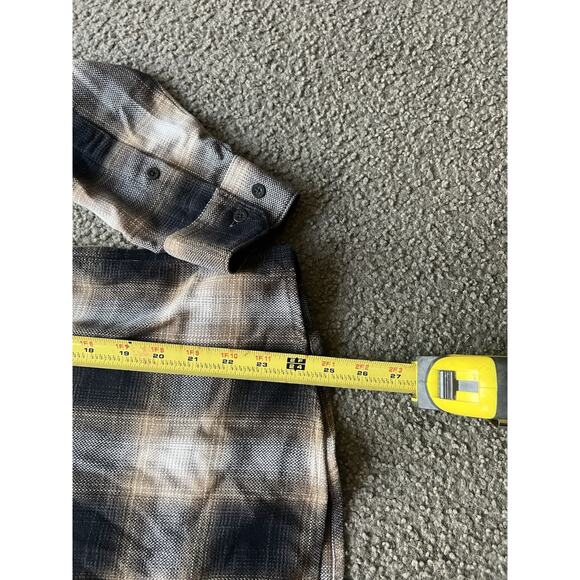 Kuhl The Law Flannel Shirt Brown Plaid Long Sleeve Button Down Men's Medium READ - Picture 4 of 9